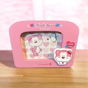Vintage Morning Glory Blue Bear Small Picture Frame Pink New